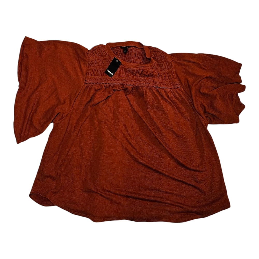Torrid Women's Rust Colored Top with Butterfly sleeves NWT Size 1X (14-16)